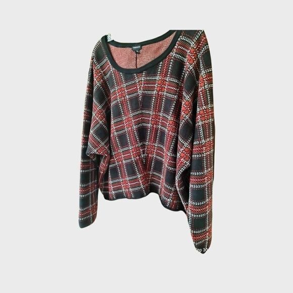 Torrid New Plus Size  Long Sleeve Red,Blue,& White Plaid Sweater 3X - Picture 5 of 11